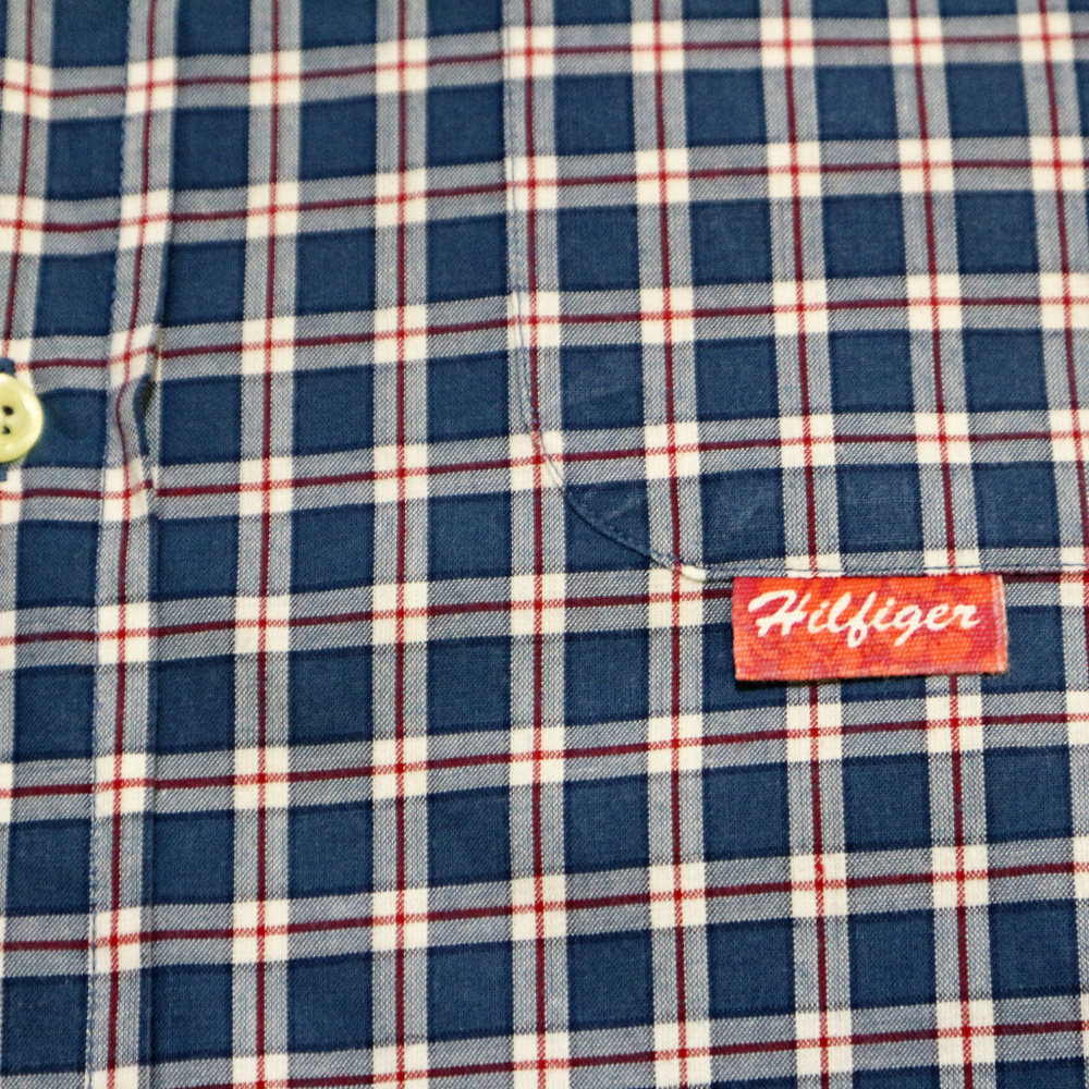 VTG TOMMY HILFIGER Flower Collar Plaid Shirt Sz Medium Men - Picture 4 of 8